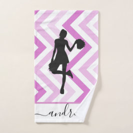 Girly School Cheer Pink Design Cheerleader's Name Handtuch