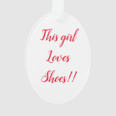 Girly-Schuh-Zitat Ornament (Rückseite)