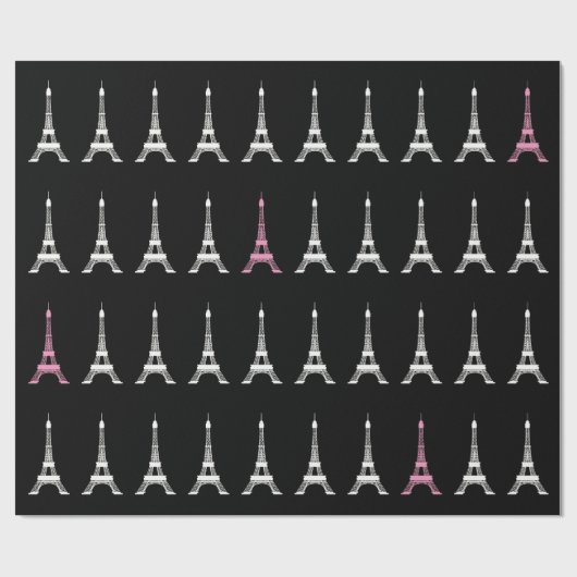 Girly Schwarz-weiße, rosa französische Geschenkpapier (Flach)