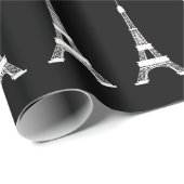 Girly Schwarz-weiße, rosa französische Geschenkpapier (Rolleneckpunkt)