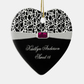 Girly Schwarz-weißes und rosa Andenken des Keramikornament (Rechts)