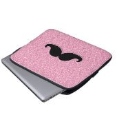 GIRLY SCHWARZER SCHNURRBART-ROSA-GLITZER GEDRUCKT LAPTOPSCHUTZHÜLLE (Vorne Knopf)