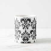 GIRLY SCHWARZES DAMAST-MUSTER 2 IHRE INITIALE KAFFEETASSE (Mittel)