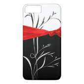 Girly schwarzes, weißes Wirbels-Rot-Band Case-Mate iPhone Hülle (Rückseite)