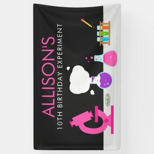 Girly Science Party Banner (Vertikal)