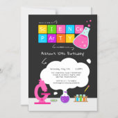 Girly Science Party Magneteinladung (Vorderseite)
