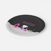 Girly Science Party Pappteller (Schrägansicht)