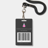 Girly Science Party Security Pass Ausweis (Rückseite mit Lanyard)