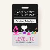 Girly Science Party Security Pass Ausweis (Vorderseite)