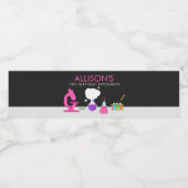 Girly Science Party Wasserflaschenetikett (Einzelnes Label)