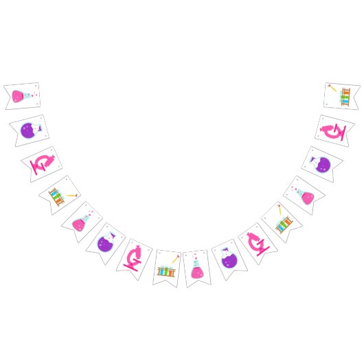 Girly Science Party Wimpelkette (Alle)