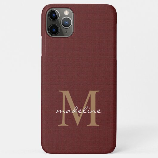 Girly-Script-Baumwolle gegossen Red Gold Monogram Case-Mate iPhone Hülle (Rückseite)