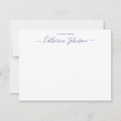 Girly Script Calligraphy A Note from Lila Violet Mitteilungskarte (Vorderseite)