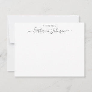 Girly Script Calligraphy A Note from Slate Gray Mitteilungskarte