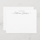 Girly Script Calligraphy A Note from Slate Gray Mitteilungskarte (Vorne/Hinten)