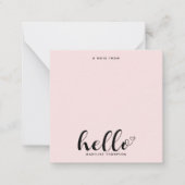 Girly Script Calligraphy Herz Blush Pink Mitteilungskarte (Vorderseite)