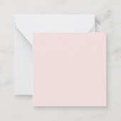 Girly Script Calligraphy Herz Blush Pink Mitteilungskarte (Rückseite)