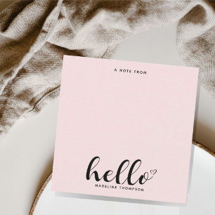 Girly Script Calligraphy Herz Blush Pink Mitteilungskarte