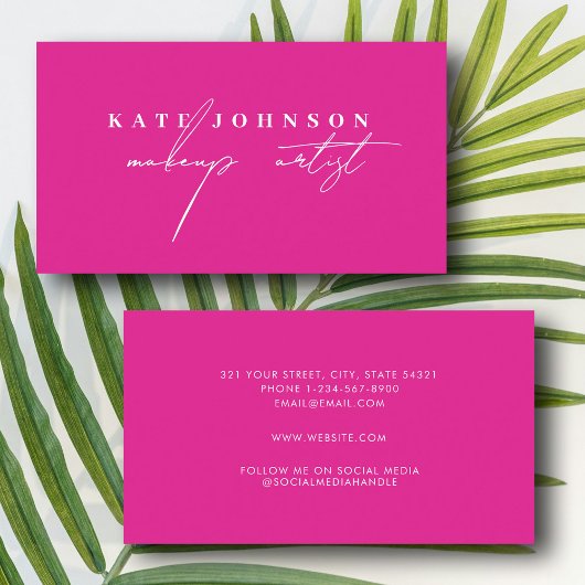 Girly Script Calligraphy Modern Makeup Artist Visitenkarte