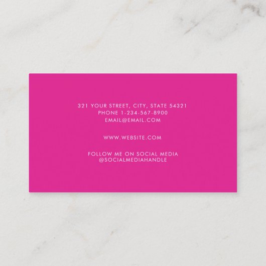 Girly Script Calligraphy Modern Makeup Artist Visitenkarte (Rückseite)