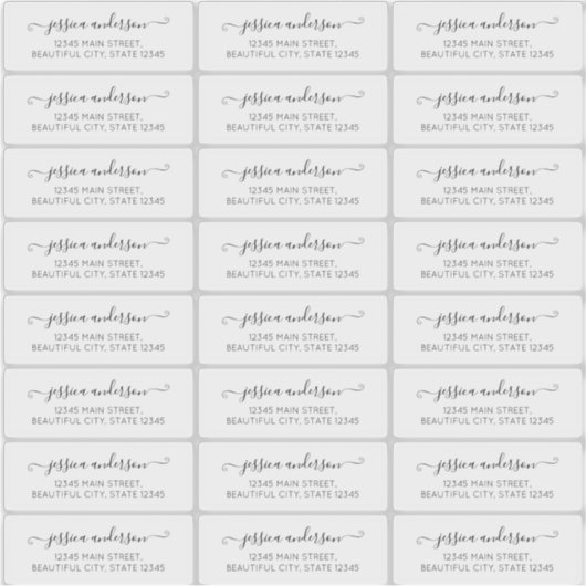 Girly Script Calligraphy Transparentes Adressetike Aufkleber (Vorderseite)