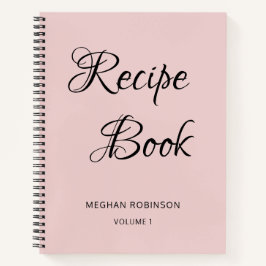 Girly Script Cookbook Personalisiertes Rezept No Notizblock