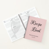 Girly Script Cookbook Personalisiertes Rezept No Notizblock (Innenseite)
