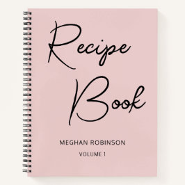 Girly Script Cookbook Personalisiertes Rezept Notizblock