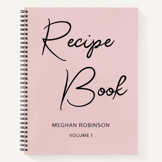 Girly Script Cookbook Personalisiertes Rezept Notizblock (Vorderseite)