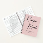 Girly Script Cookbook Personalisiertes Rezept Notizblock (Innenseite)