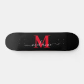 Girly Script Individuelle Name Monogram Skateboard (Horizontal)