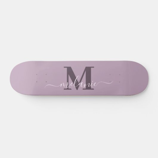 Girly Script Individuelle Name Monogram Skateboard (Horizontal)