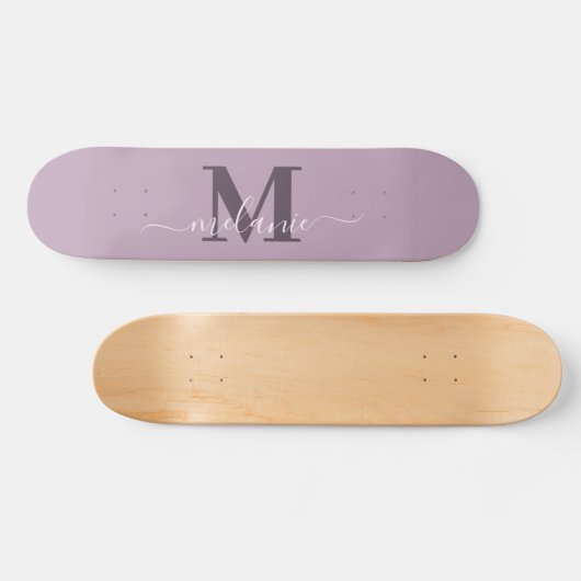 Girly Script Individuelle Name Monogram Skateboard (Horizontal)