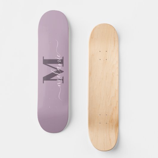 Girly Script Individuelle Name Monogram Skateboard (Vorderseite)