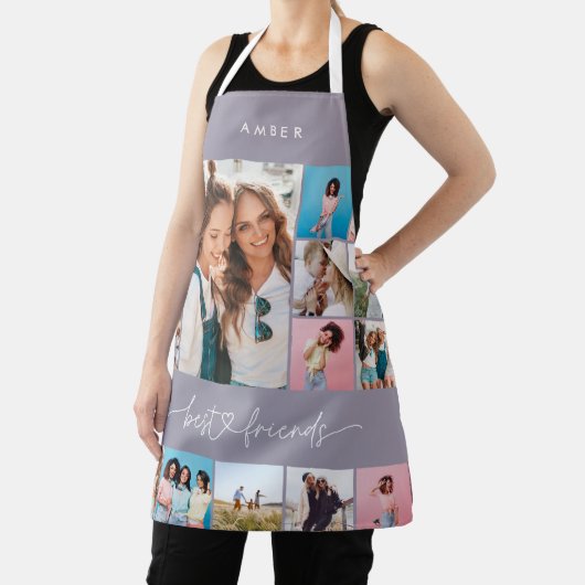 Girly Script Multi Foto bester Freund moderne lila Schürze (InSitu)