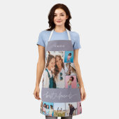 Girly Script Multi Foto bester Freund moderne lila Schürze (Getragen)