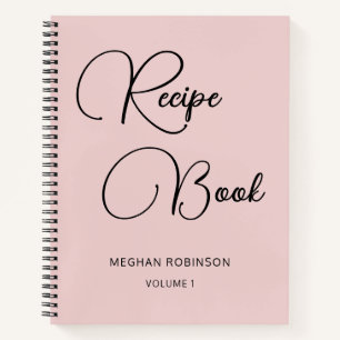 Girly Script Personalisiertes Kochbuch Blush Rezep Notizblock