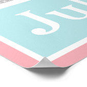 Girly Sea Ocean Life Pink Seepferd Initial Poster (Ecke)