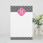 Girly Seeanker-Holzkohlen-Rosa personalisiert Briefpapier (Stehend Vorderseite)