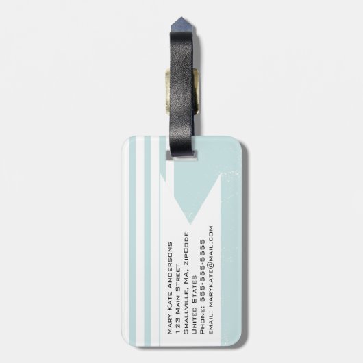 Girly Seeanker personalisiert Gepäckanhänger (Rückseite vertikal)