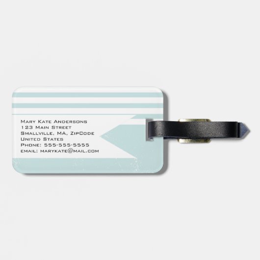 Girly Seeanker personalisiert Gepäckanhänger (Rückseite horizontal)