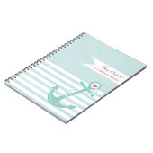 Girly Seeanker personalisiert Notizblock (Linke Seite)