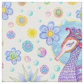 Girly Seepferd-Gewebe Stoff (Nahaufnahme)