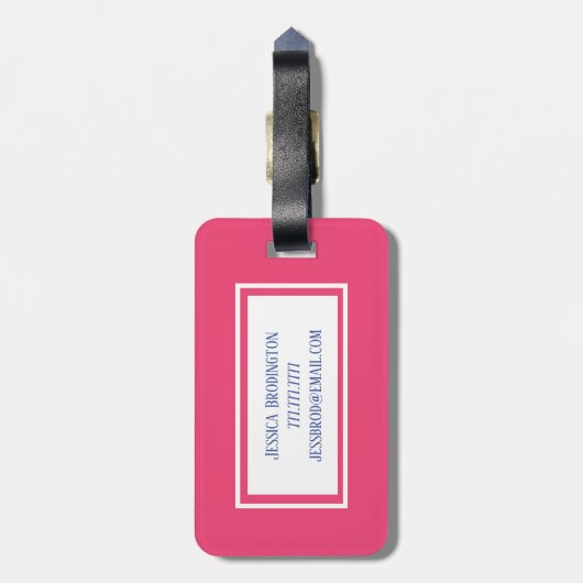 Girly Seesommer-Strand-Muster-Monogramm Gepäckanhänger (Rückseite vertikal)