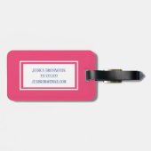 Girly Seesommer-Strand-Muster-Monogramm Gepäckanhänger (Rückseite horizontal)