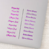 (Girly Set of 18) Transparente einfache Namensaufk Aufkleber