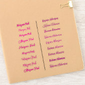 (Girly Set of 18) Transparente einfache Namensaufk Aufkleber