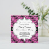 Girly Sharks Hot Pink Einladung (Stehend Vorderseite)