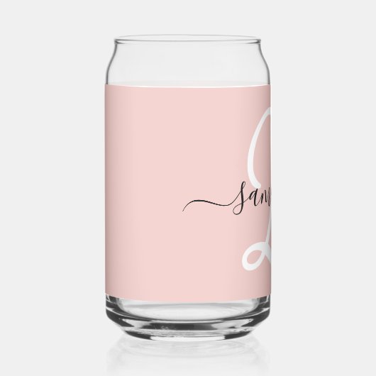 Girly Signature Personalisiert Number 21 Blush Dosenglas (Vorderseite)