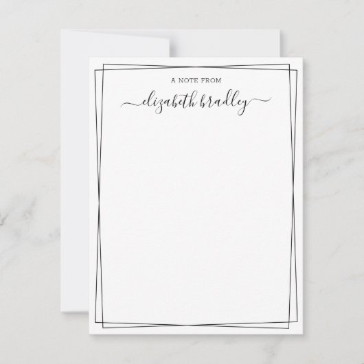 Girly Signature Script a Desk From Note Card Dankeskarte (Vorderseite)